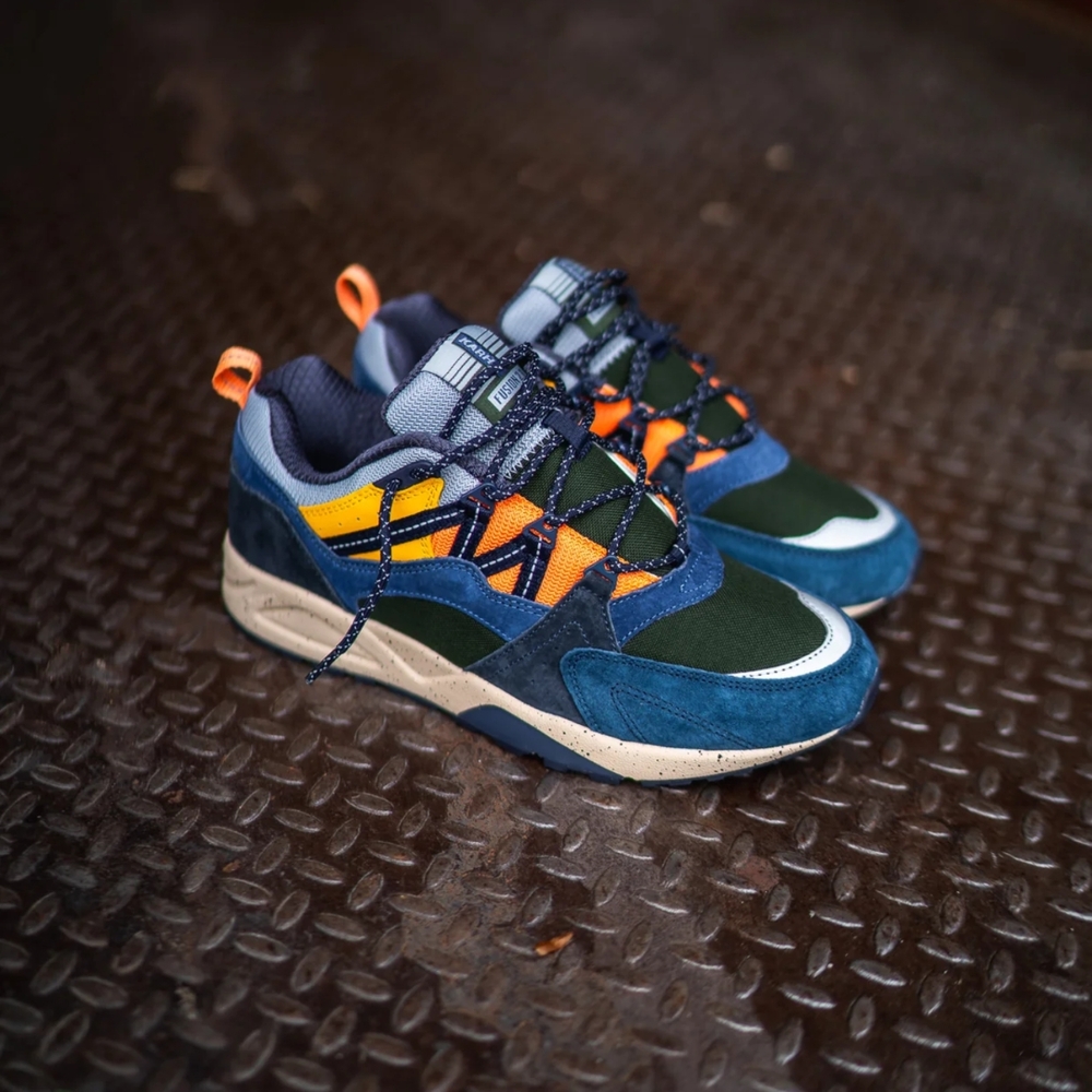 Karhu 11.5 Fusion 2.0 Blue and Orange Sneakers with Suede